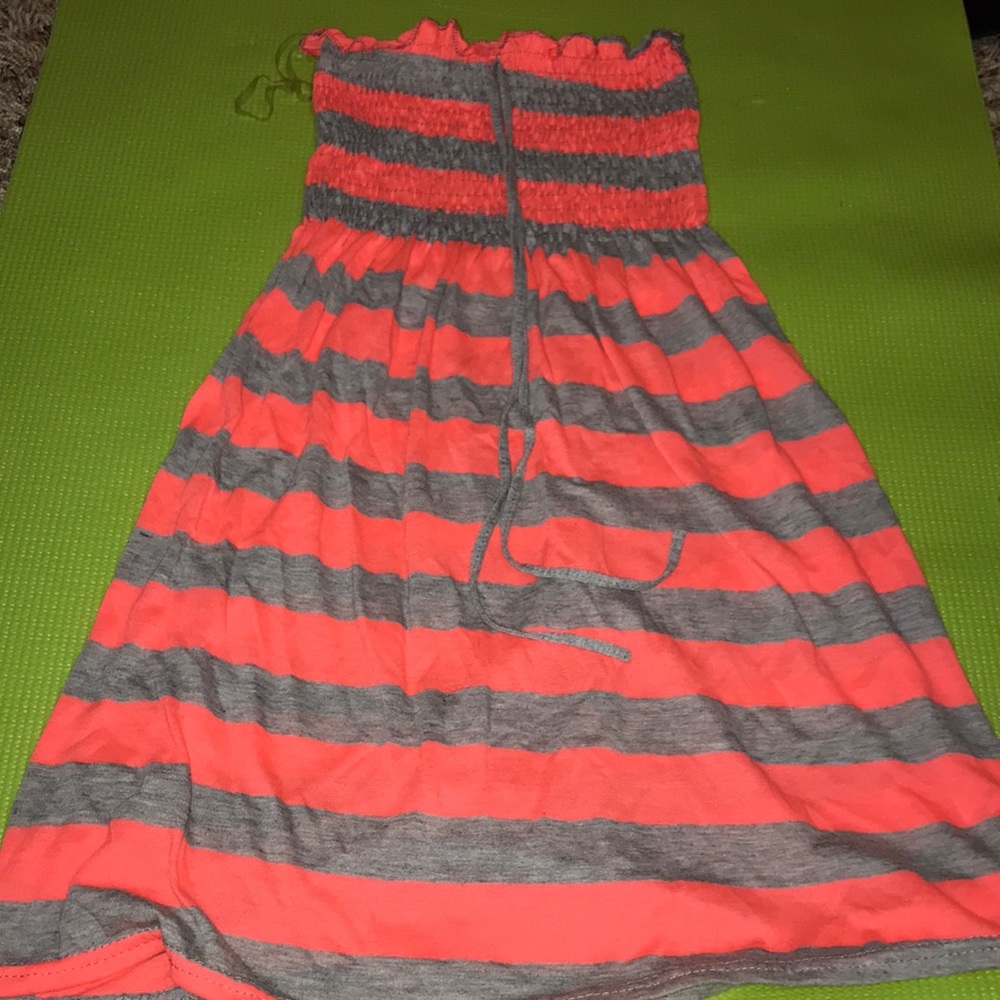 A pink and grey sundress